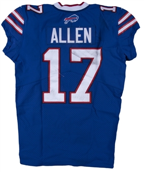2018 Josh Allen Game Used Buffalo Bills Home Jersey Photo Matched To 10/7/2018 (NFL-PSA/DNA & Sports Investors Authentication)